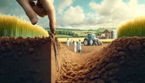 DALL·E 2024 05 20 12.17.23 A close up and wide aspect photorealistic illustration of tilth and soil science in the UK. The scene focuses on soil with a fine, crumbly texture, ri